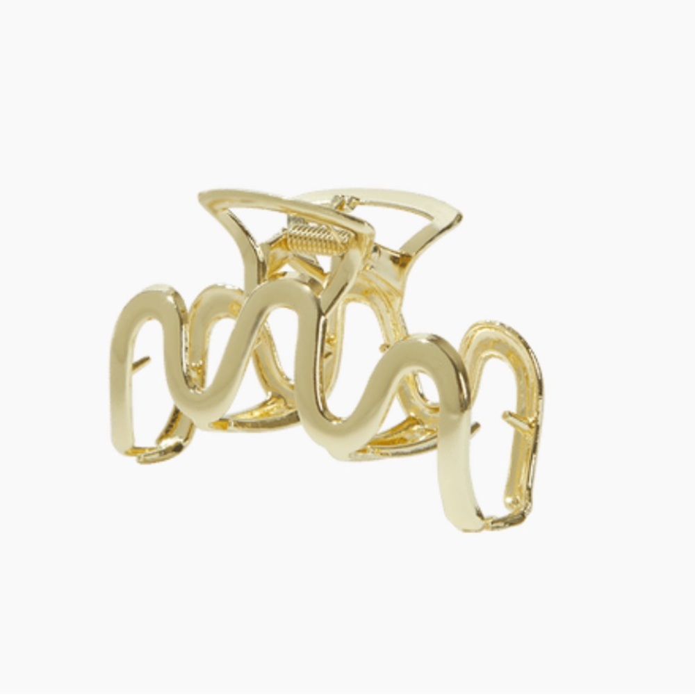 Summer & Rose Goldie Metallic gold gloss metal medium Hair Claw Accessory NWT